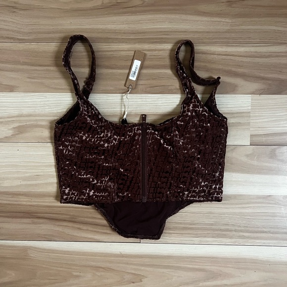 SKIMS Velvet Corset Crop Top - SOLD OUT ONLINE - Picture 5 of 6